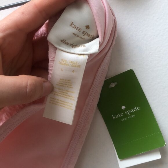 Kate Spade Pink Marina Piccola  textured Scalloped Bikini Size Large strapless - Picture 16 of 16